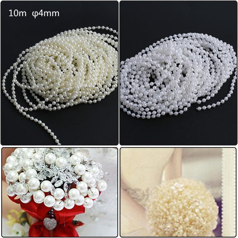 10m Imitation Pearls String Home Wedding Party Bead Decor Supplies - ebowsos