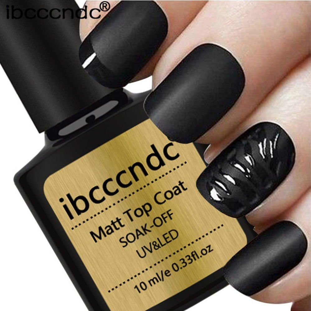 10ml DIY Matte Top Coat Gel Nail Polish Soak Off UV LED Long Lasting Nail Gel Polish Art Manicure Lacquer Foundation Sealer - ebowsos