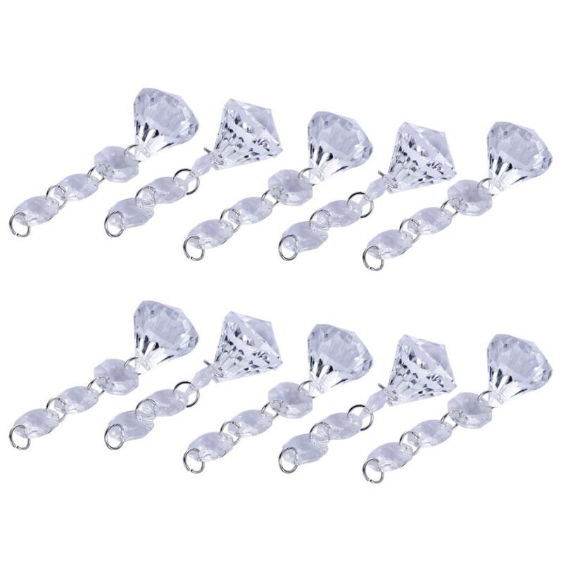 10pcs Acrylic Crystal Diamond Beads Garland  Hang Wedding Party Decor - ebowsos