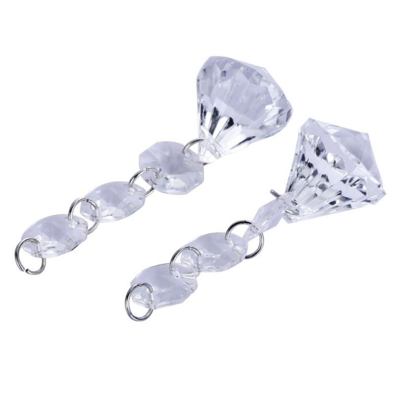 10pcs Acrylic Crystal Diamond Beads Garland  Hang Wedding Party Decor - ebowsos