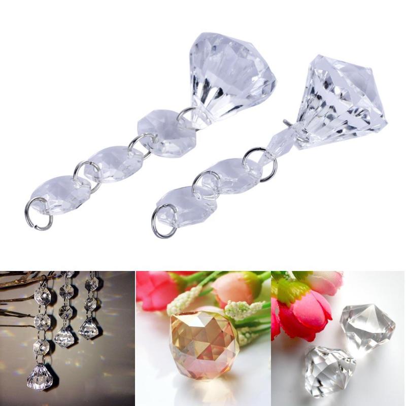 10pcs Acrylic Crystal Diamond Beads Garland  Hang Wedding Party Decor - ebowsos