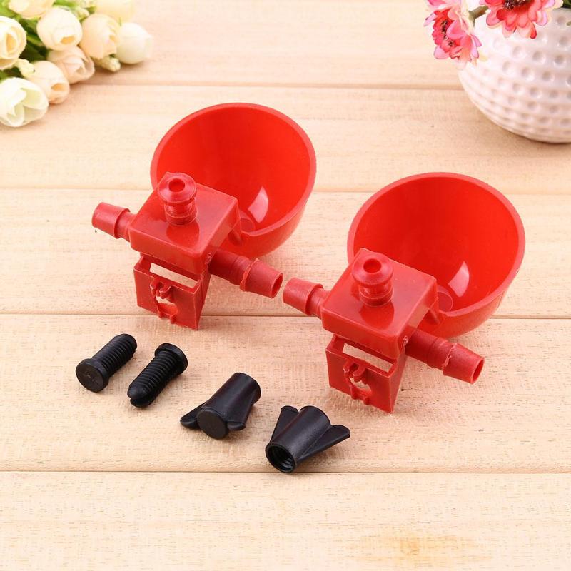 10pcs Automatic Bird Coop Feed Poultry Water Cups Chicken Fowl Drinker - ebowsos