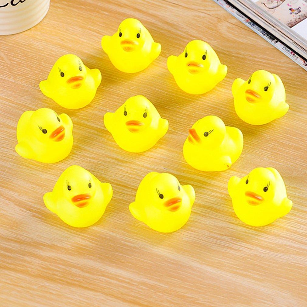 10pcs Baby Bathing Tub Toys Mini Floating Rubber Ducks Yellow Squeaky Duck Interactive Game Toys For Boys Kids Brand New-ebowsos