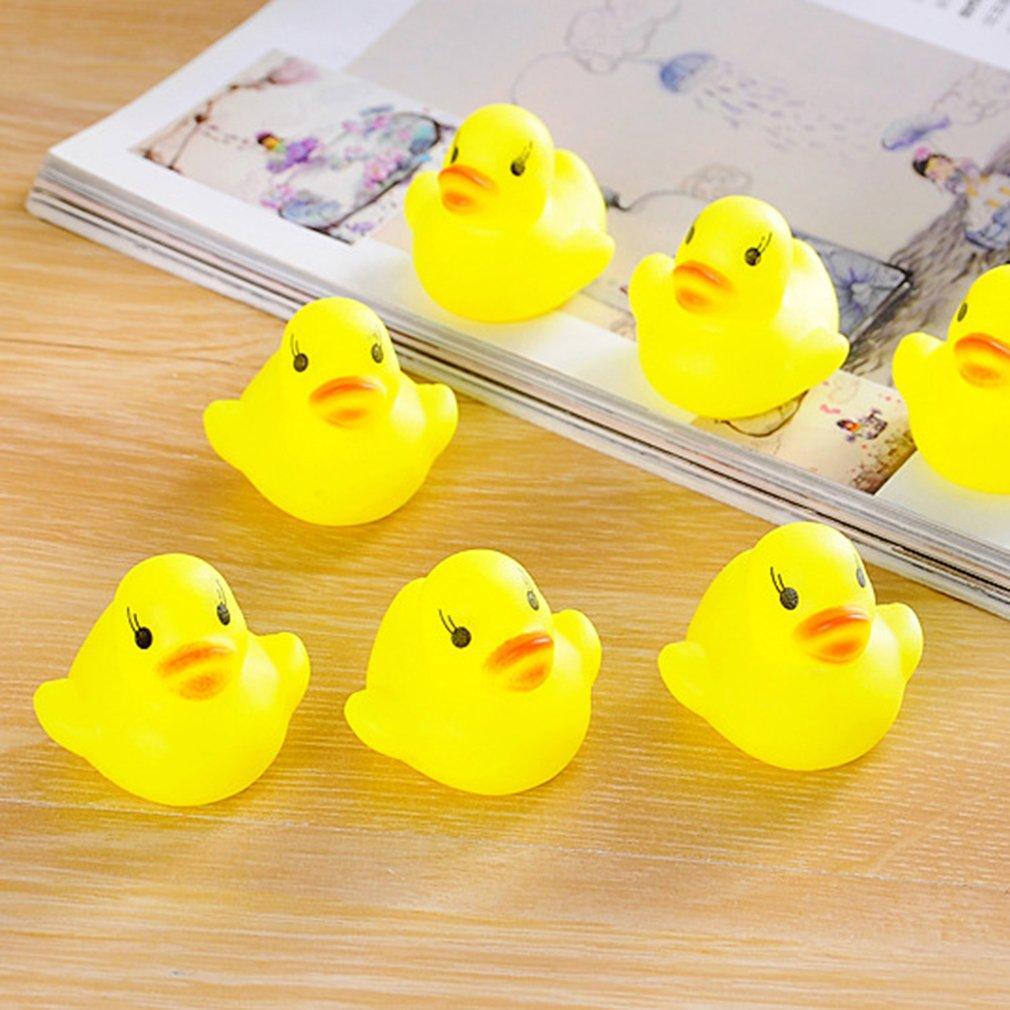 10pcs Baby Bathing Tub Toys Mini Floating Rubber Ducks Yellow Squeaky Duck Interactive Game Toys For Boys Kids Brand New-ebowsos