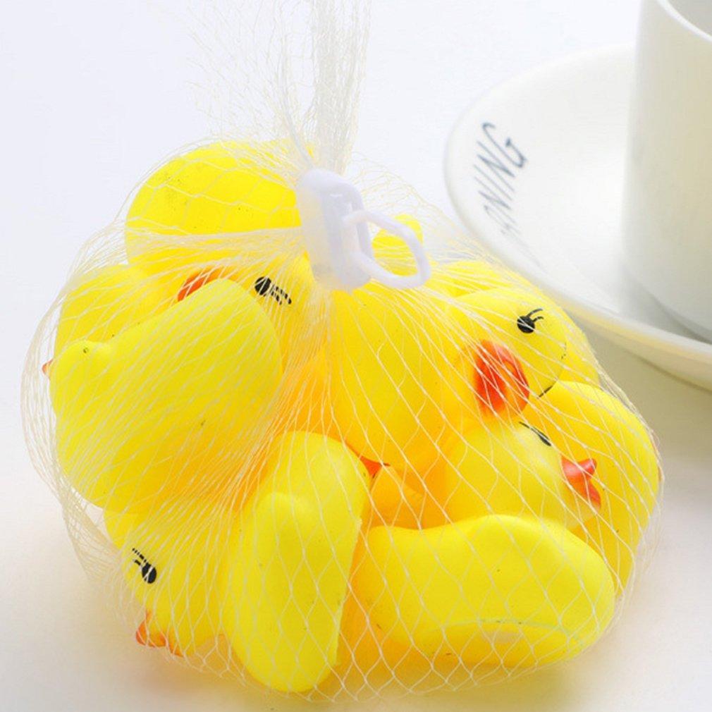 10pcs Baby Bathing Tub Toys Mini Floating Rubber Ducks Yellow Squeaky Duck Interactive Game Toys For Boys Kids Brand New-ebowsos