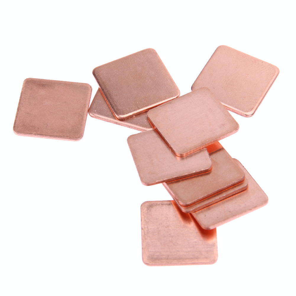 10pcs Copper Shim Pad 20mmx20mm 0.3mm-1.5mm Heatsink Copper Shim Thermal Conductive Pads for Laptop Wholesale - ebowsos