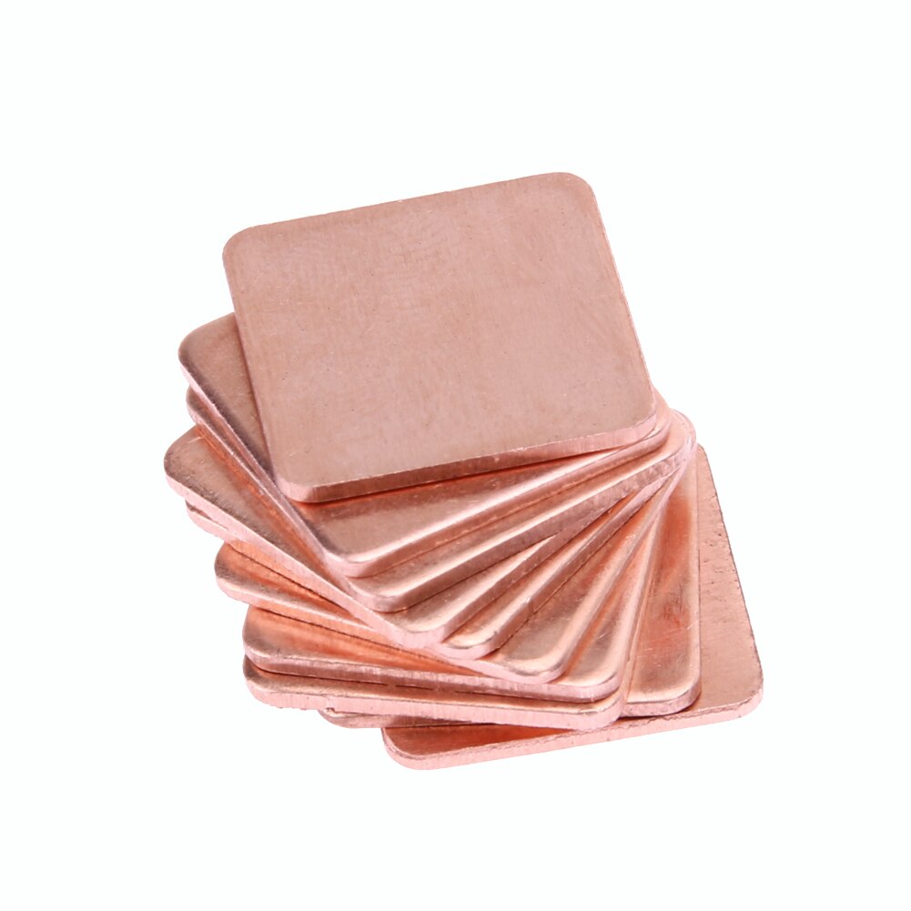 10pcs Copper Shim Pad 20mmx20mm 0.3mm-1.5mm Heatsink Copper Shim Thermal Conductive Pads for Laptop Wholesale - ebowsos