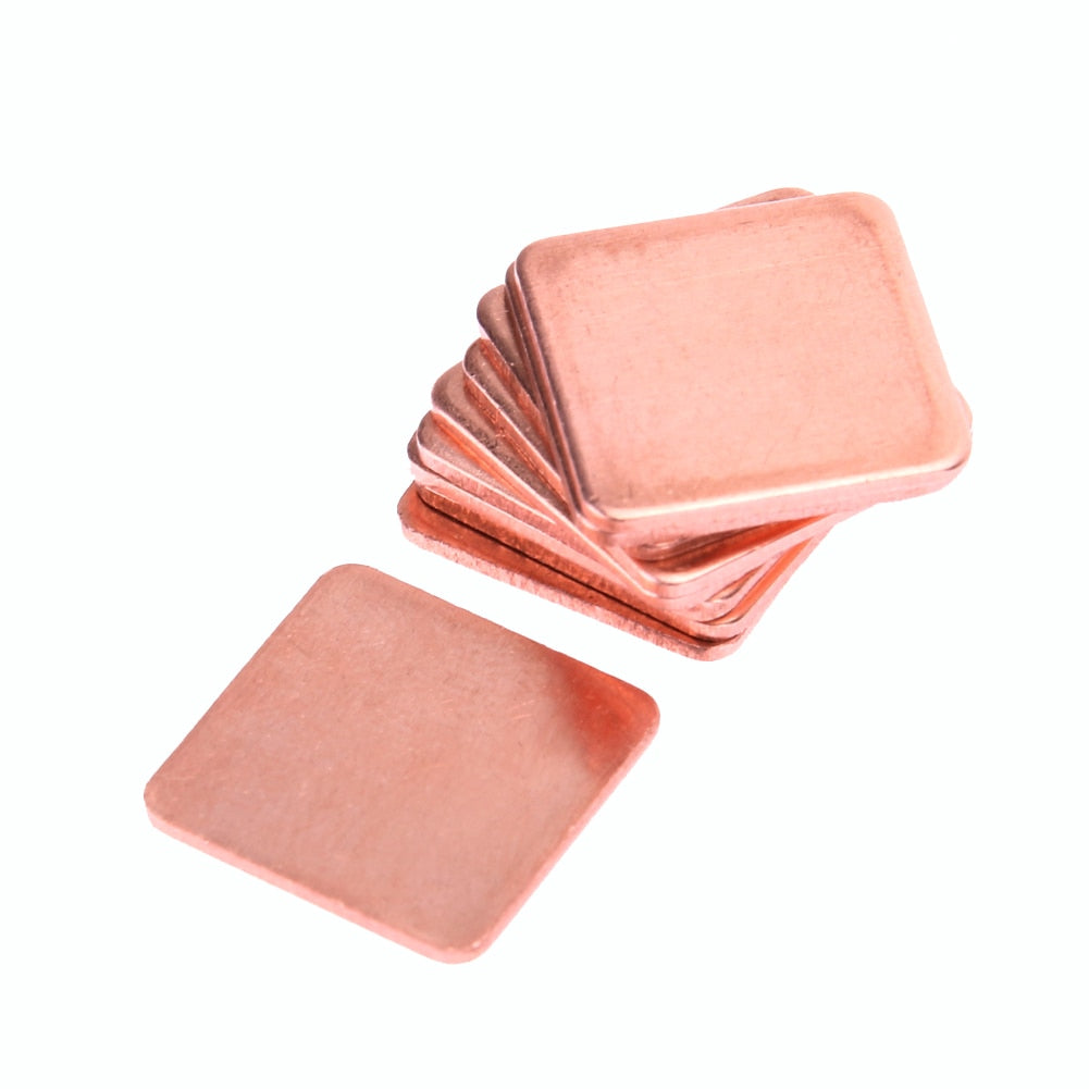 10pcs Copper Shim Pad 20mmx20mm 0.3mm-1.5mm Heatsink Copper Shim Thermal Conductive Pads for Laptop Wholesale - ebowsos