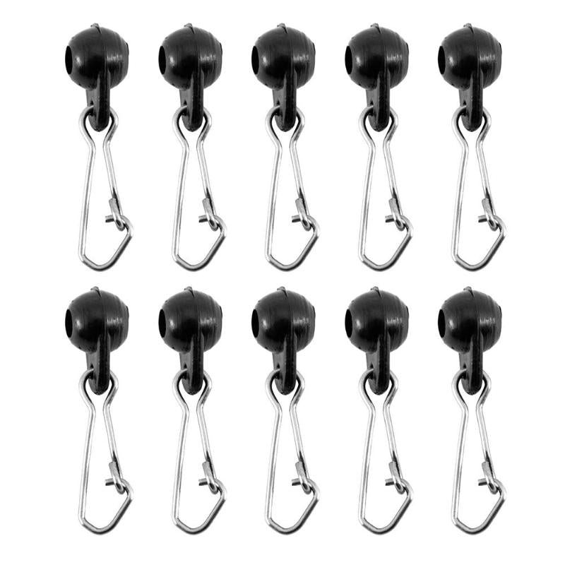 10pcs/Lot Fishing Hook Connector Barrel Bearing Swivels Black Bean Rolling Swivels Ring Snap Pins Fishing Tackle Accessories-ebowsos