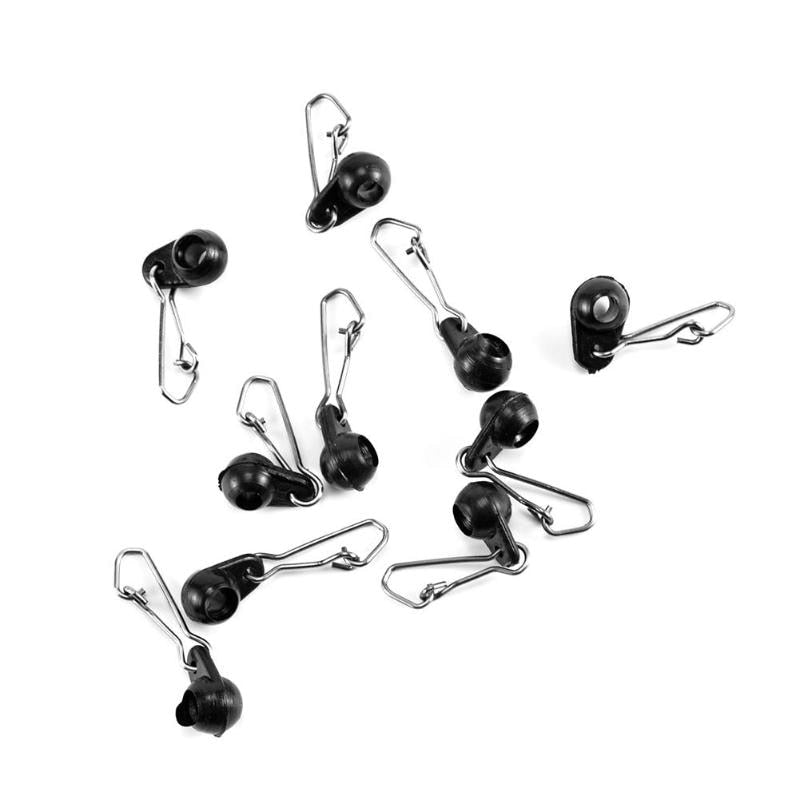 10pcs/Lot Fishing Hook Connector Barrel Bearing Swivels Black Bean Rolling Swivels Ring Snap Pins Fishing Tackle Accessories-ebowsos