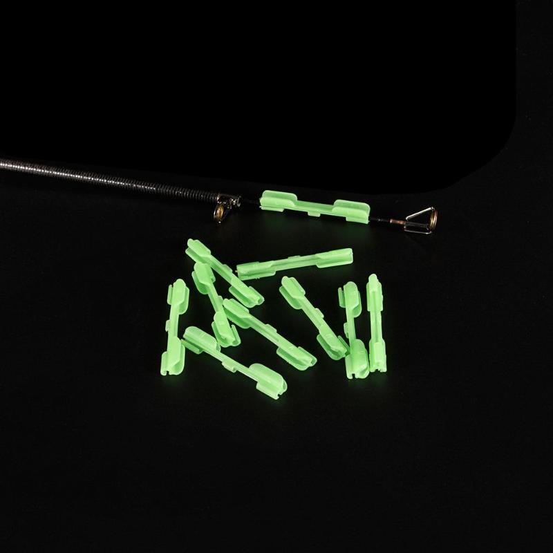 10pcs Night Fishing Rod Tip Light Holder Fishing Tackle Accessory Lure Clip-ebowsos