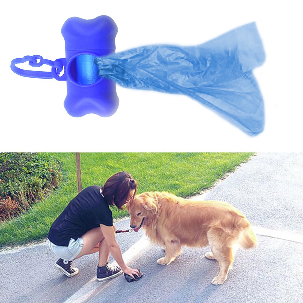 10pcs Pet Waste Bag Dispenser Portable Bone Shape Dog Poop Bag Holder With Bag Pet Cleaning Supplies For Outdoor-ebowsos