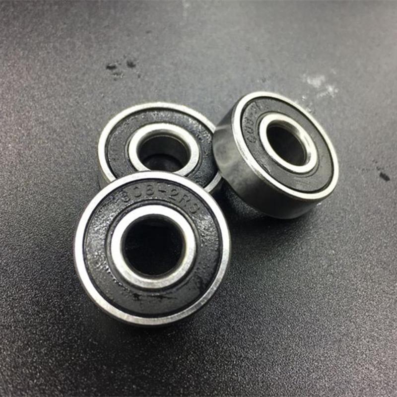 10pcs/Set 608-2RS Rubber Cover Sealed Bearing Shafts Deep Groove Miniature Skate Roller Ball Bearings Kit for Skateboards - ebowsos