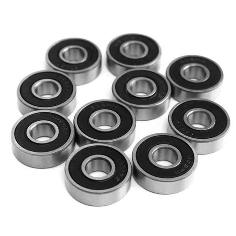 10pcs/Set 608-2RS Rubber Cover Sealed Bearing Shafts Deep Groove Miniature Skate Roller Ball Bearings Kit for Skateboards - ebowsos