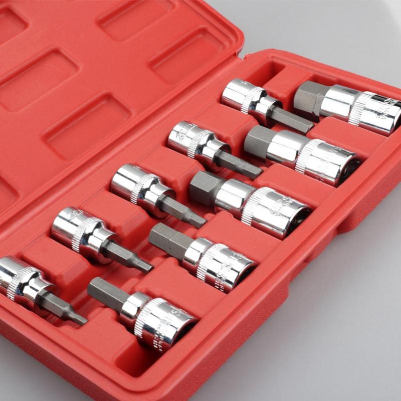 10pcs Tamper Proof Spline Bit Offset Spanner Car Repair Socket Wrench Set with Distribution Tool Box Easy Operate Simple - ebowsos