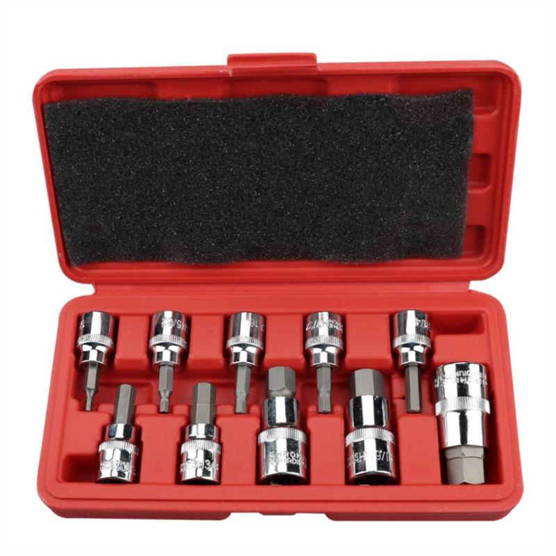 10pcs Tamper Proof Spline Bit Offset Spanner Car Repair Socket Wrench Set with Distribution Tool Box Easy Operate Simple - ebowsos