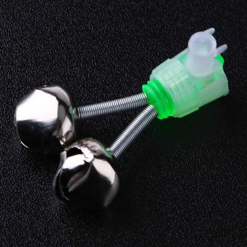 10pcs Twin Bell Fishing Bite Alarms Outdoor Night Fishing Rod Tip Clips Fishing Tackle-ebowsos