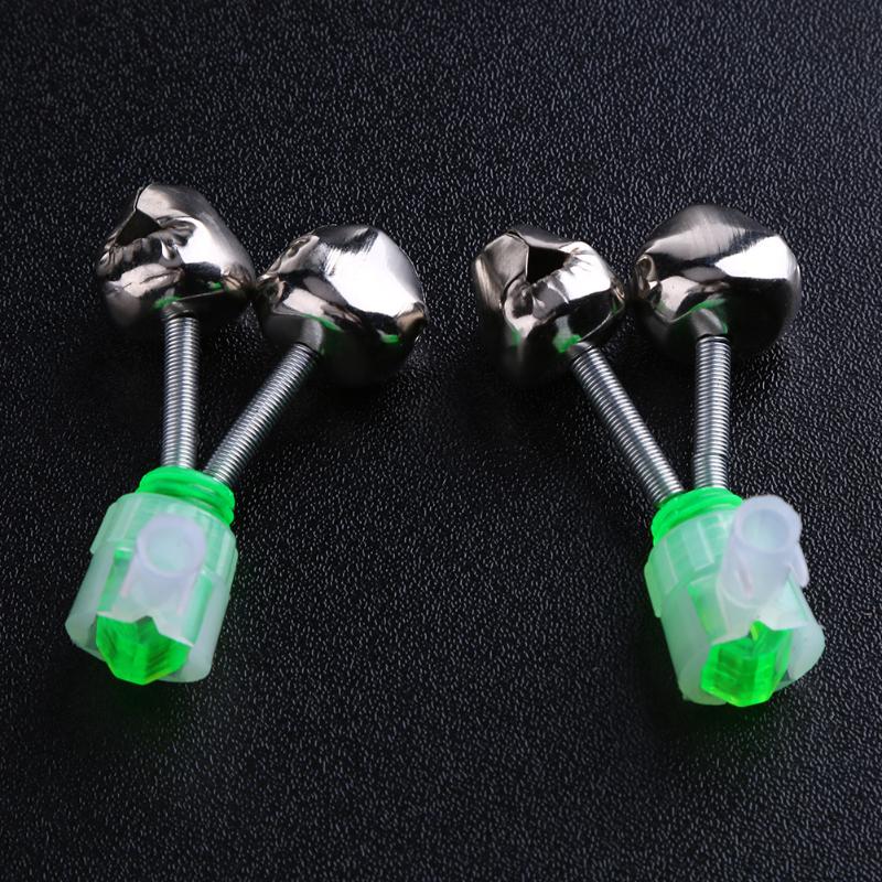 10pcs Twin Bell Fishing Bite Alarms Outdoor Night Fishing Rod Tip Clips Fishing Tackle-ebowsos