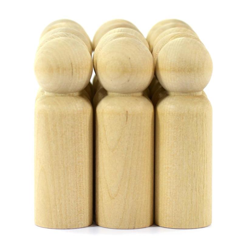 10pcs Unfinished DIY Wooden Peg Dolls Wedding Home Decoration Puppet Craft Toy Provide Hours Of Imaginative Interesting Games - ebowsos