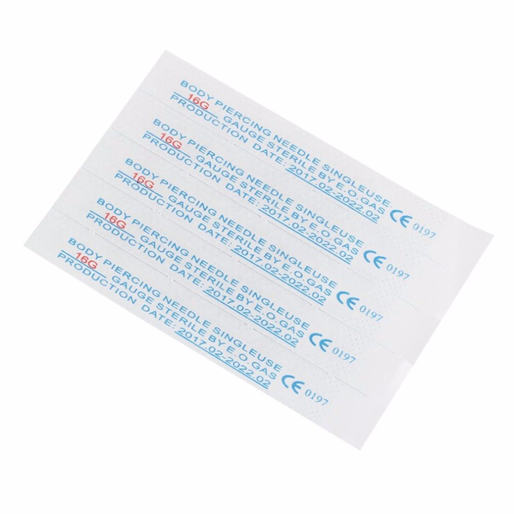 10pcs/lot 16G Piercing Needles Tattoo Accessory Disposable Sterile Body Piercing Needles for Navel Ear Nose Tattoo Needle - ebowsos