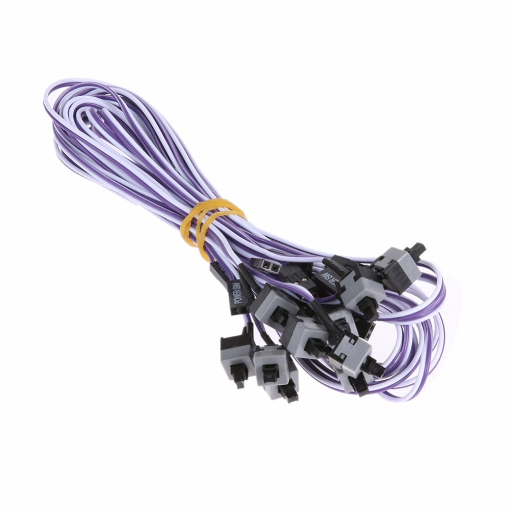 10pcs/lot 45cm Power Cable Computer Host Switch Line Restarting Power Line AXT Computer Chassis Power Switch Line Power Line - ebowsos