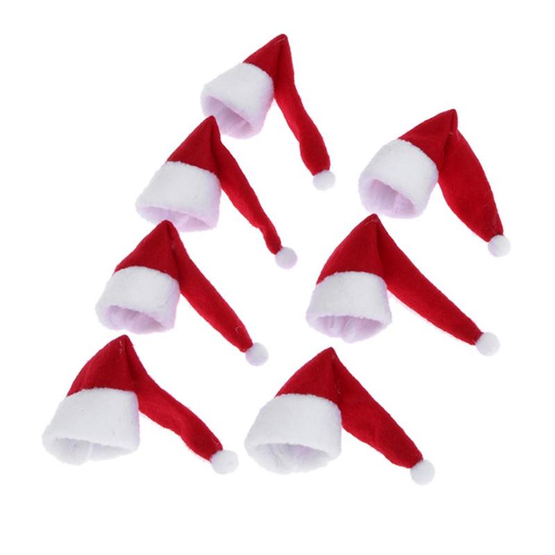 10pcs/lot Red Santa Hat Wine Bottle Cap Cover Champagne Decor Xmas Christmas Dinner Party Table Decoration Fork Spoon Knife Bag - ebowsos