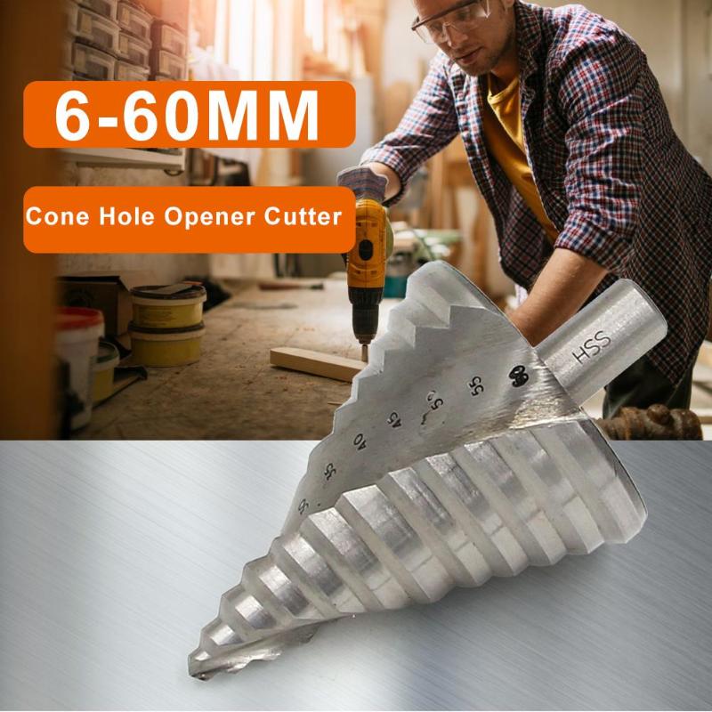 110mm Cone Hole HSS Titanium Coated Step Drill Bit Drilling Power Tools HSS 6-60mm Steel Metal Hole Cutter dropshipping - ebowsos