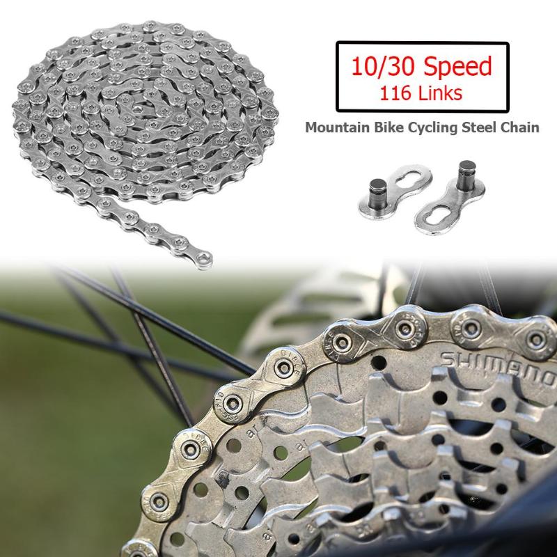 116 Link Bicycle Chain Stainless Steel Mountain Road Bike Chain 10/30 Speed Cycling Chain For Track Bikes Fixed Gear-ebowsos