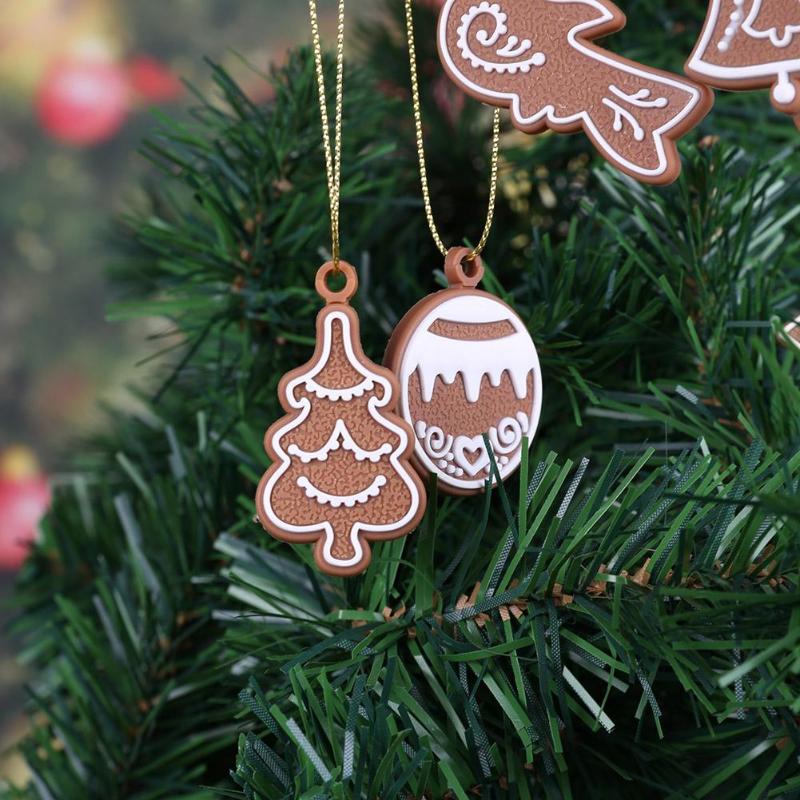 11pcs Christmas Tree Decorations Silicone Hanging Ornaments Bell Pendant - ebowsos