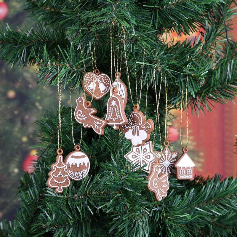 11pcs Christmas Tree Decorations Silicone Hanging Ornaments Bell Pendant - ebowsos