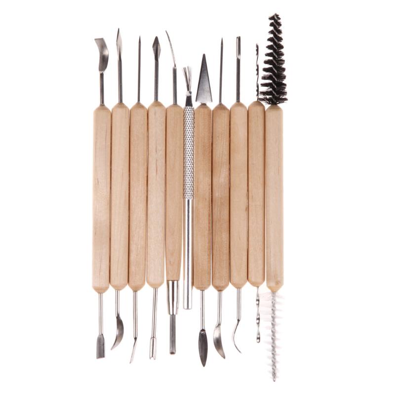 11pcs Clay Sculpting Set Wax Carving Pottery Tools Shapers Polymer Modeling - ebowsos