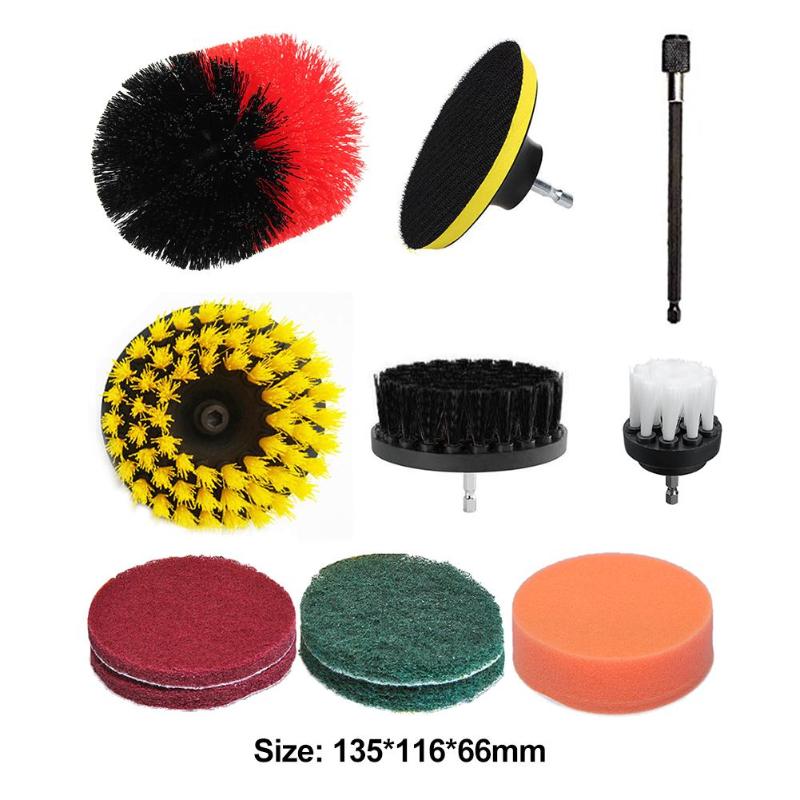 11pcs Electric Cleaning Brush High Strength Aging Resistance Set Bathroom Carpet Glass Tile Tub Cleaner Kit Home Furnishing - ebowsos