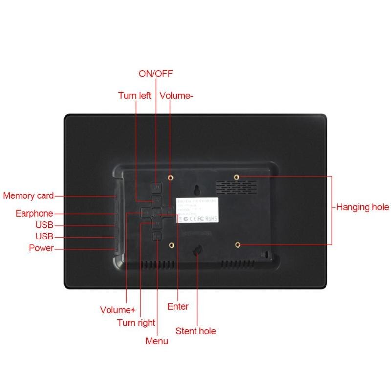 12.5Inch TFT-LCD Digital Photo Frame Alarm Clock HD 1366X768 Electronic MP3 MP4 Movie Video Player With EU Plug New Arrival - ebowsos