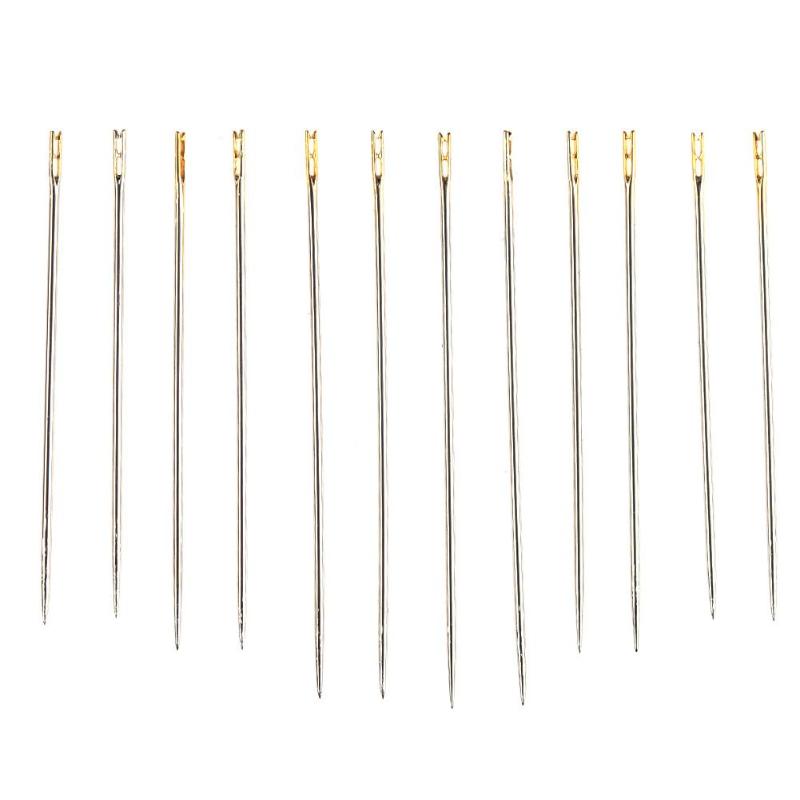 12 PCS DIY Household Sewing Self-threading Needles Diy Handmade Elderly Blind Needle 36mm 38mm 42mm Sewing Tools Needlework - ebowsos