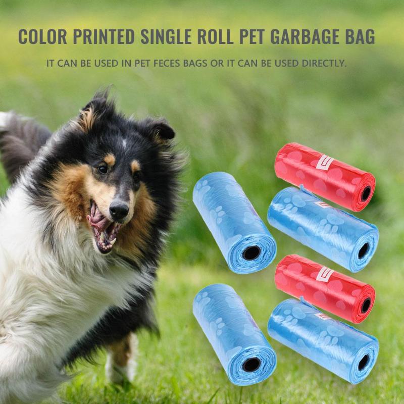 12 Rolls Printed Dog Poop Bag Pet Garbage Bags Dogs Waste Pick Up Clean Bag - ebowsos