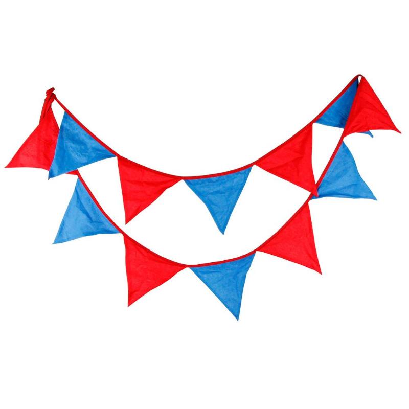 12-side Superman Triangular Flag Bunting Banners Pennant Wedding Home Decor - ebowsos