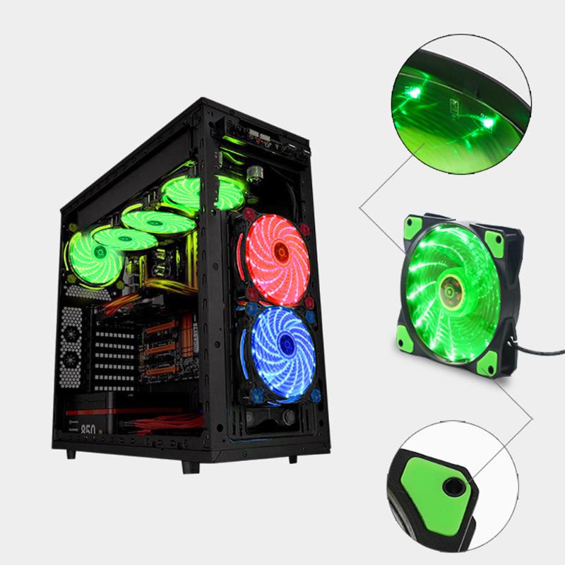 120*120*25mm 12V 15 LED Neon Light Quite Computer Case Mod Cooling Fan Cooler Ventilador PC Case Radiator Ventilador - ebowsos