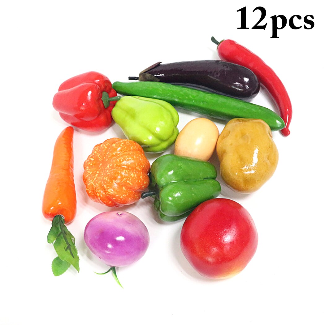 12PCS Lifelike Artificial Vegetables Multifunctional Fake Vegetables Photography Props Home Decoration Supplies Windows Display-ebowsos