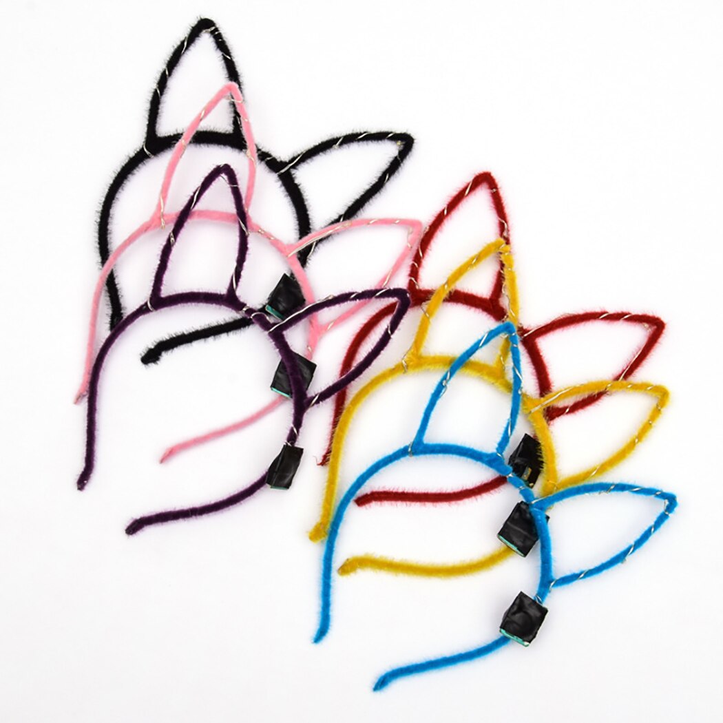 12PCS Lovely Flash Rabbit Ears Hair Hoop Light Up LED Headbands Party Props For Masquerade And Christmas-ebowsos