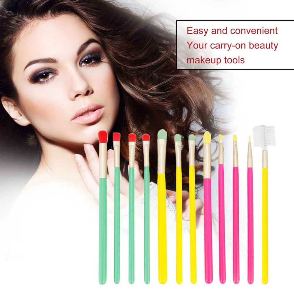 12PCS/SET Professional Women Makeup Brush Set Natural Eye Shadow Foundation Eyebrow Lip Cosmetic Makeup Brush Tool Hot Sale - ebowsos