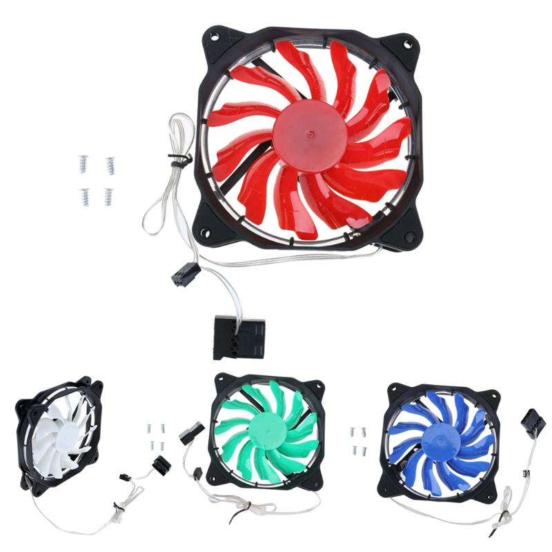 12cm LED Computer Fan Solar Eclipse Light Effect Ultra Silent Computer Case Cooling Fan CPU Cooler 3Pin 4Pin D Port Fan - ebowsos