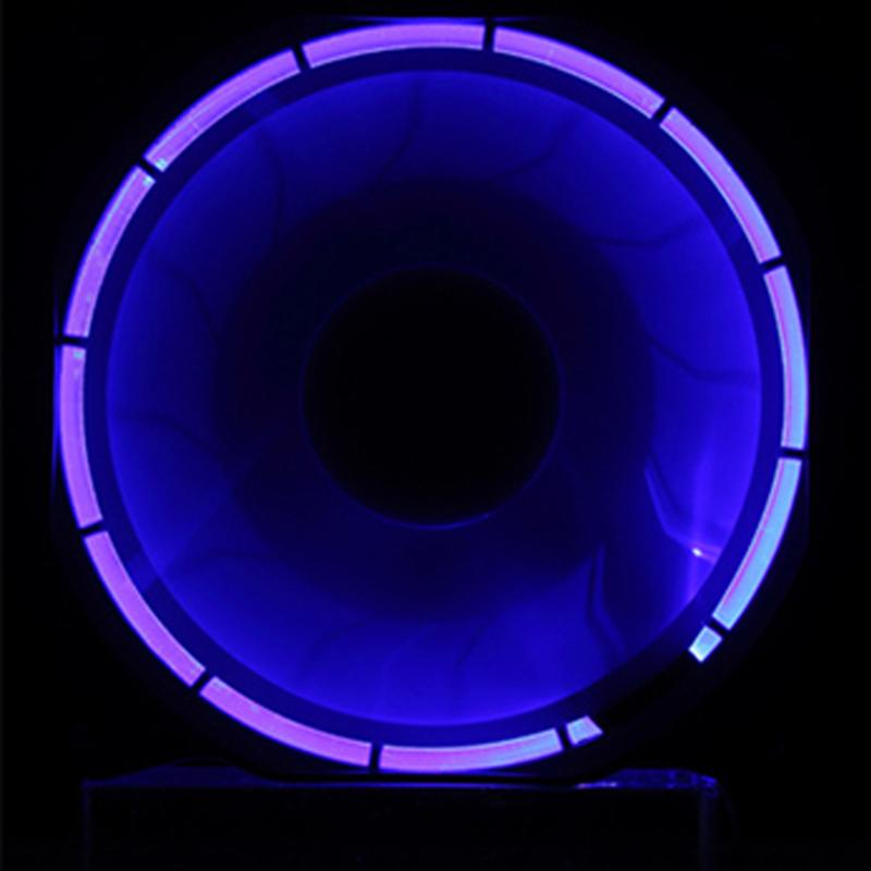 12cm LED Computer Fan Solar Eclipse Light Effect Ultra Silent Computer Case Cooling Fan CPU Cooler 3Pin 4Pin D Port Fan - ebowsos