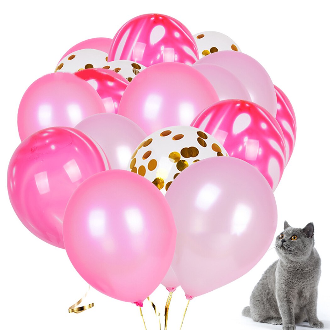 12in Pet Dog Birthday Party Sequins Latex Balloon Set 5 Gold Sequin Ball+5 Powder Agate Ball+5 Deep Pink Ball+5 Light Pink Ball-ebowsos