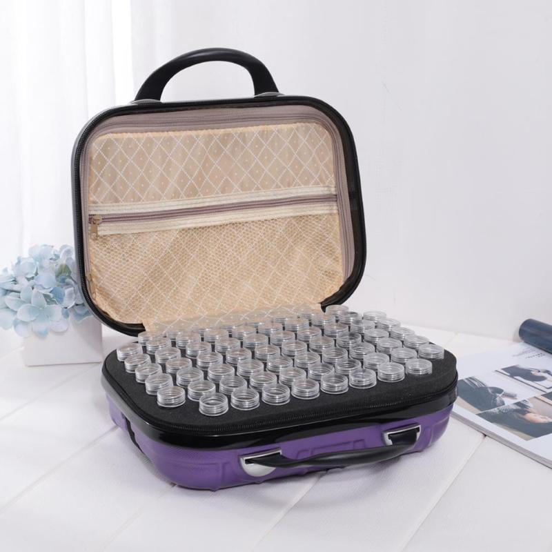 132 Bottles Diamond Embroidery Box Solid and Compressive Resistance Practical Durable Beads Cross Stitch Tool Storage Handbags - ebowsos