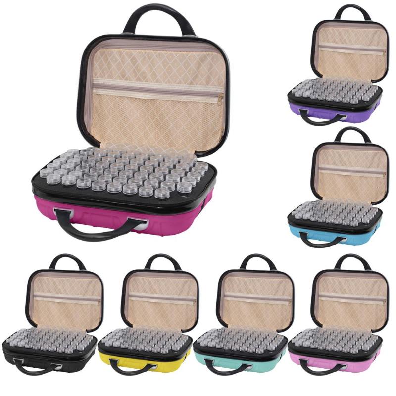 132 Bottles Diamond Embroidery Box Solid and Compressive Resistance Practical Durable Beads Cross Stitch Tool Storage Handbags - ebowsos