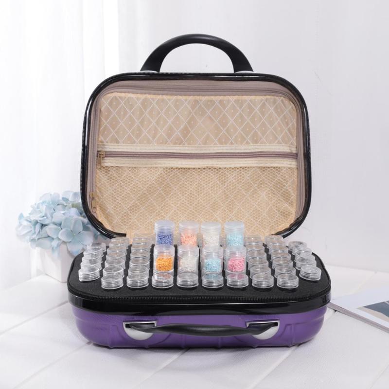 132 Bottles Diamond Embroidery Box Solid and Compressive Resistance Practical Durable Beads Cross Stitch Tool Storage Handbags - ebowsos