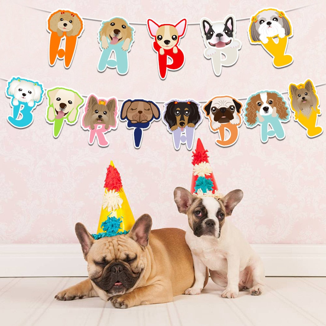 13pcs Bone Balloon Latex Balloons Set Dog Happy Birthday Banners Pet Party Dog Birthday Theme Foil Balloon Decoration Supplies-ebowsos