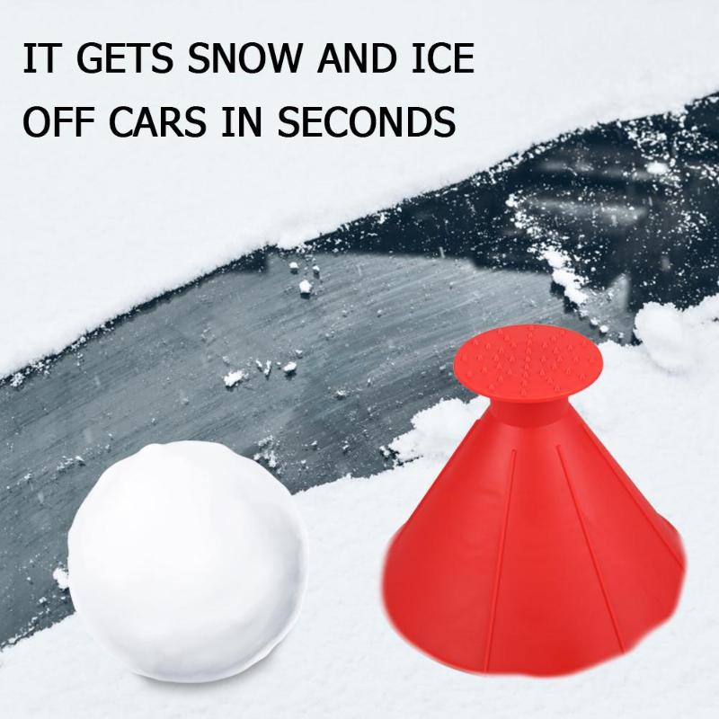 14.5cm Removable Magic Shovel Cone Shaped Ice Scraper Car Winter Window Windshield Snow Ice Shovel Removal Ice Scraper Tools - ebowsos