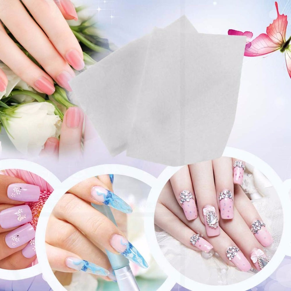 1400pcs Nail Art Tips Manicure Polish Remover Clean Wipes Cotton Lint Pads Paper Manicure Nail Art Clean Wipes - ebowsos