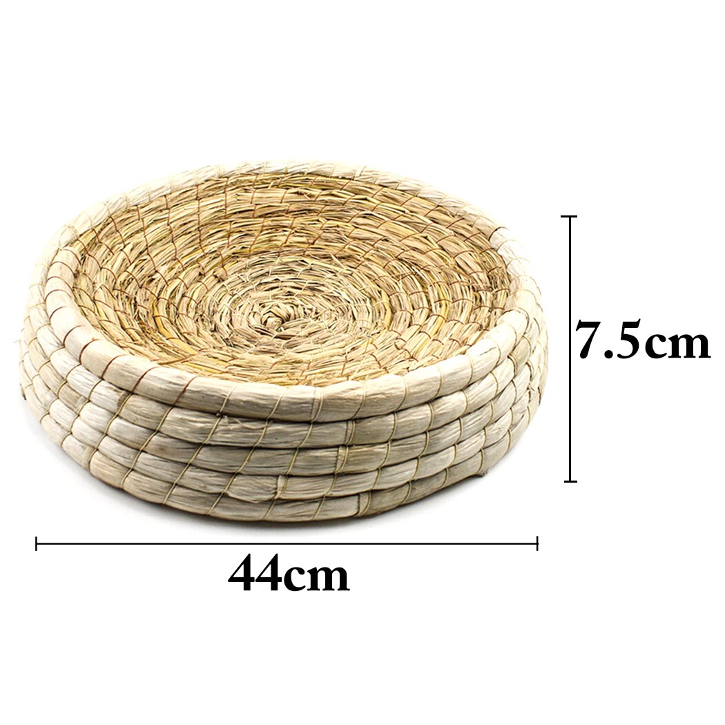 15.75'' Comfortable Cool Pet Nest Bed Creative Round Straw Cat Dog Bed Pet Sleeping Bed For Kittens Dogs Four Seasons Universal-ebowsos